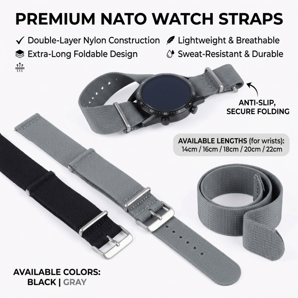 Nato Strap Nylon - 14/16/18/20/22mm NATO Watch Band Bracelet Vintage
