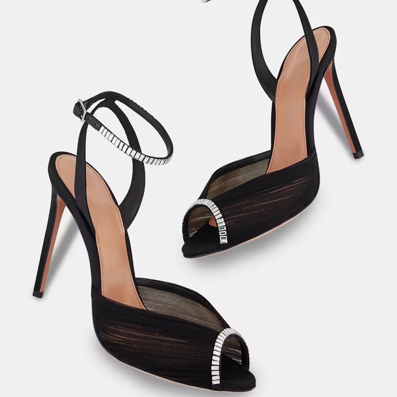 Mesh Strap Metal - Newest Black Mesh Fish Toe High