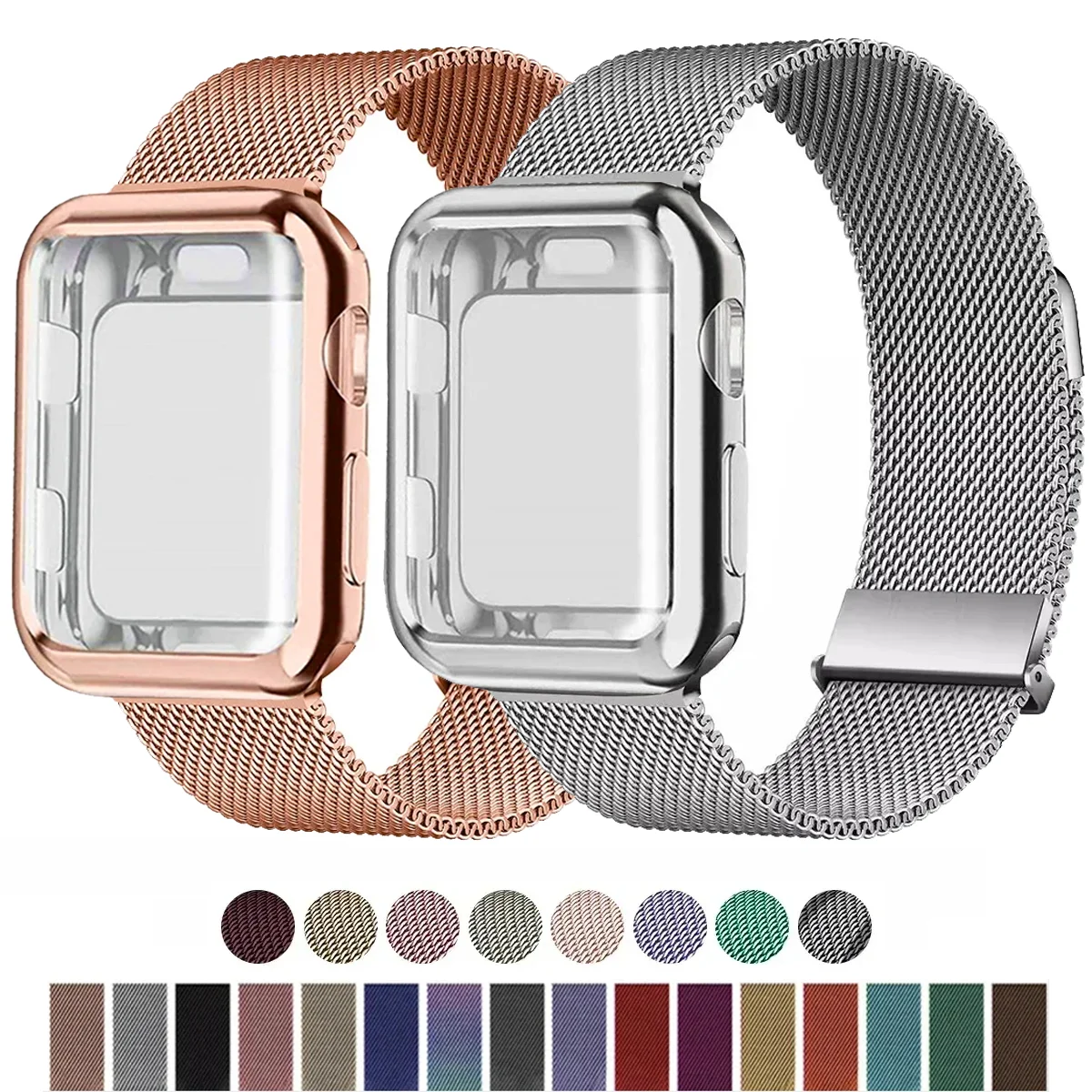 Milanese Loop Magnetic - Milanese Loop+Case For Apple Watch Bands
