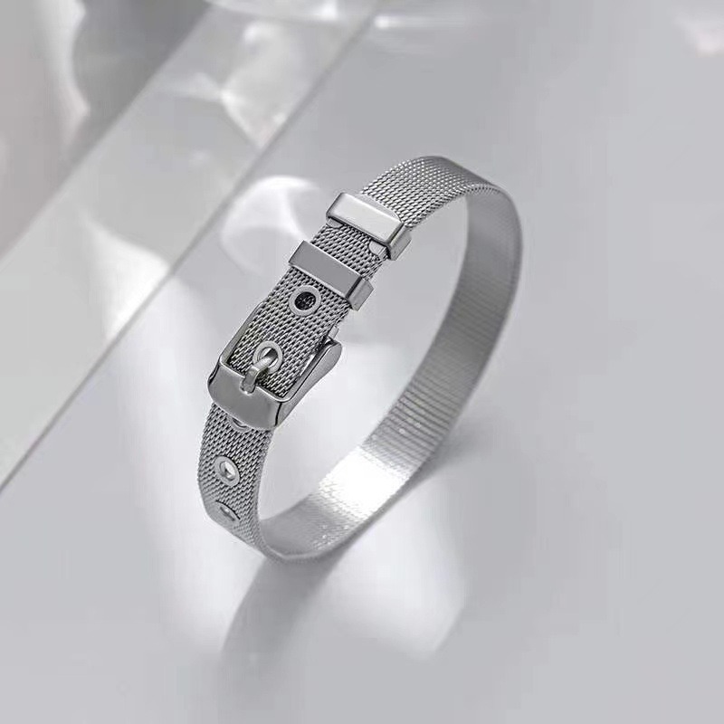Mesh Strap Metal - 1pc 8mm Titanium Steel Mesh Bracelet