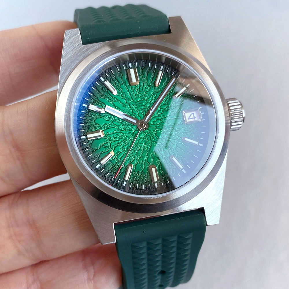 New 38mm Mechanical Watch Men  - Rubber Strap Diver recension och pris