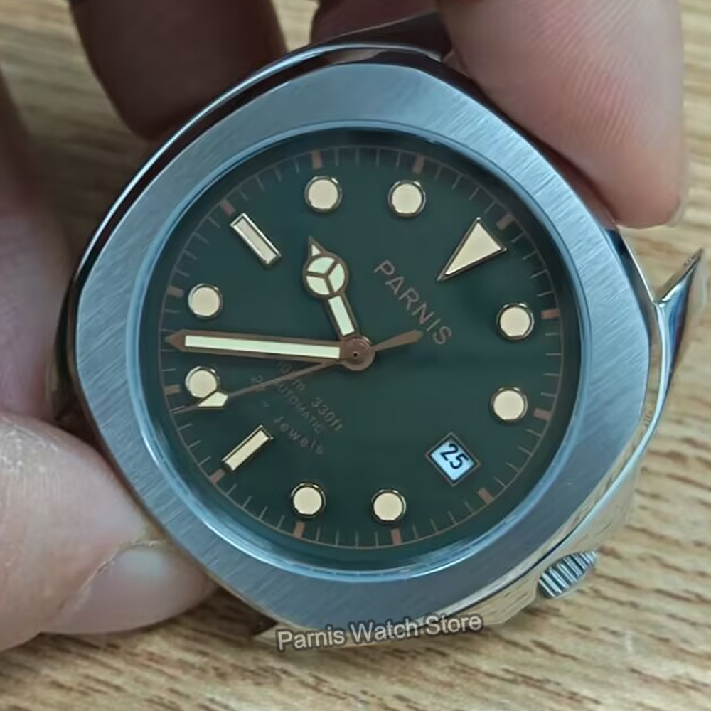 Parnis 39mm Mens Wristwatch St - Leather Watch Band Men recension och pris