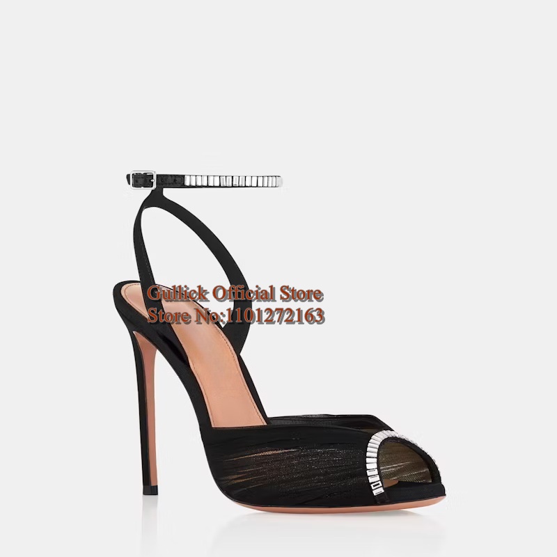 Newest Black Mesh Fish Toe Hig - Mesh Strap Metal recension och pris
