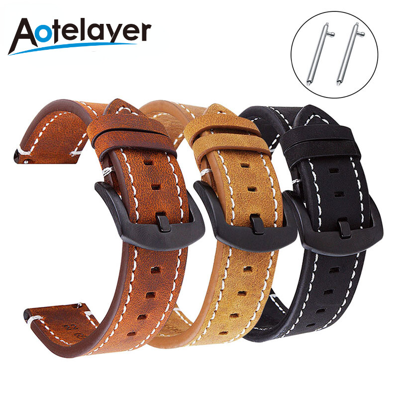 18 19 20 21 22 24 mm Quick Rel - Leather Strap Quick Release recension och pris