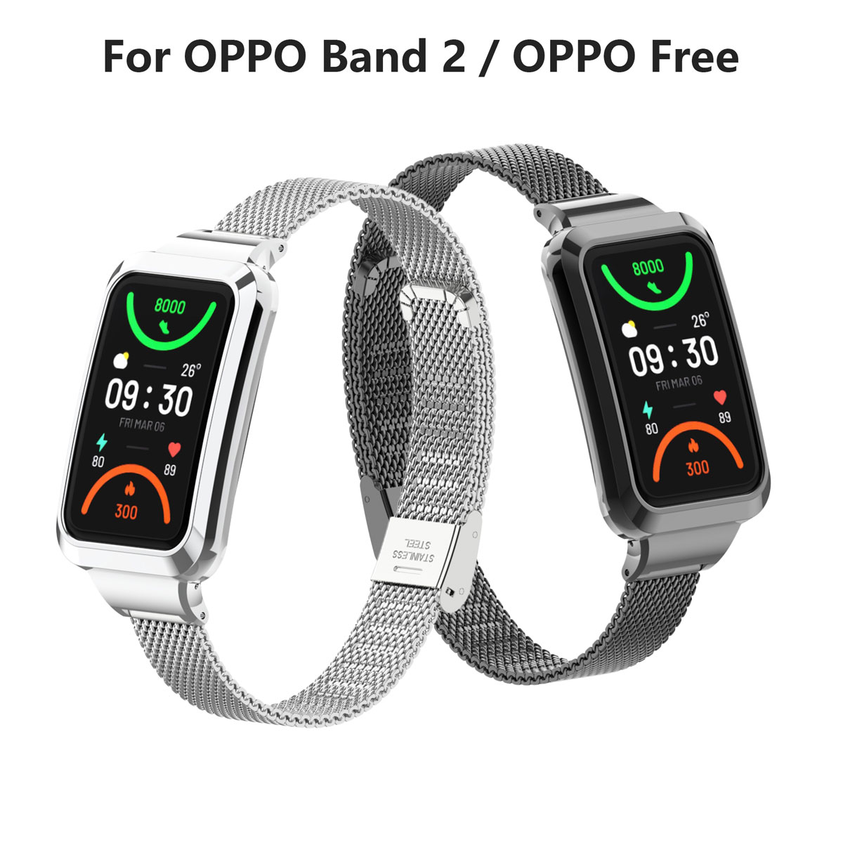 Suitable for Oppo Band 2 Stain - Mesh Strap Metal recension och pris