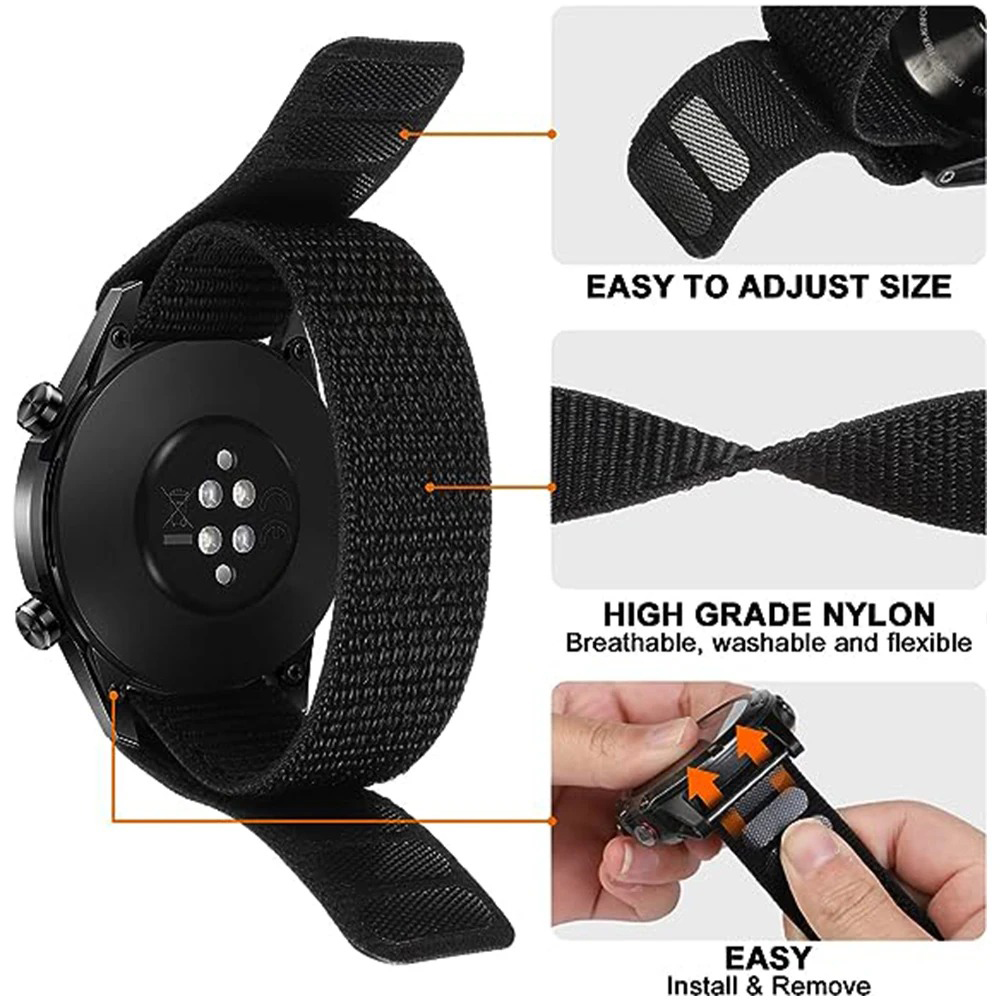26/22mm Hook Loop Nylon Watch  - Sport Loop Velcro recension och pris