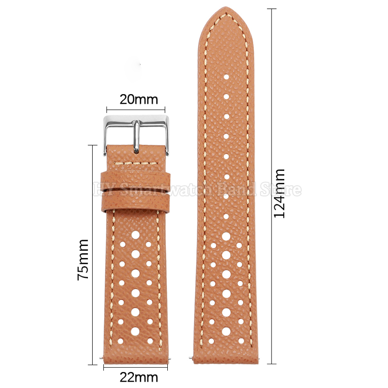 18mm 19mm 20mm 22mm Breathable - Leather Strap Quick Release recension och pris