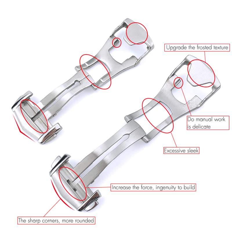 16mm 18mm 20mm Pointed Deploym - Butterfly Clasp Deployant recension och pris