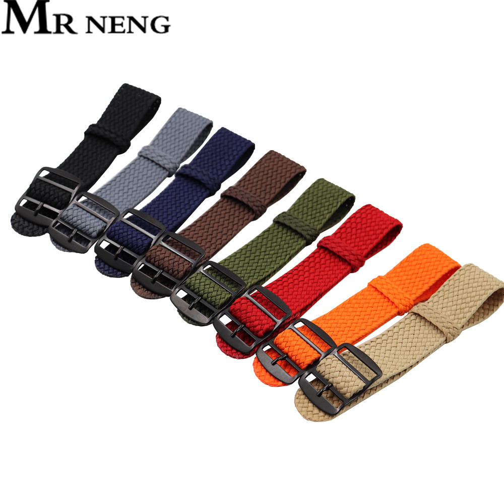 18mm 20mm 22mm Solid color For - Perlon Strap Woven recension och pris