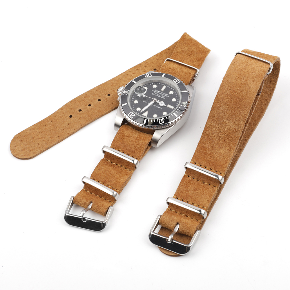 Soft Retro Suede Genuine Leath - Nato Strap Nylon recension och pris