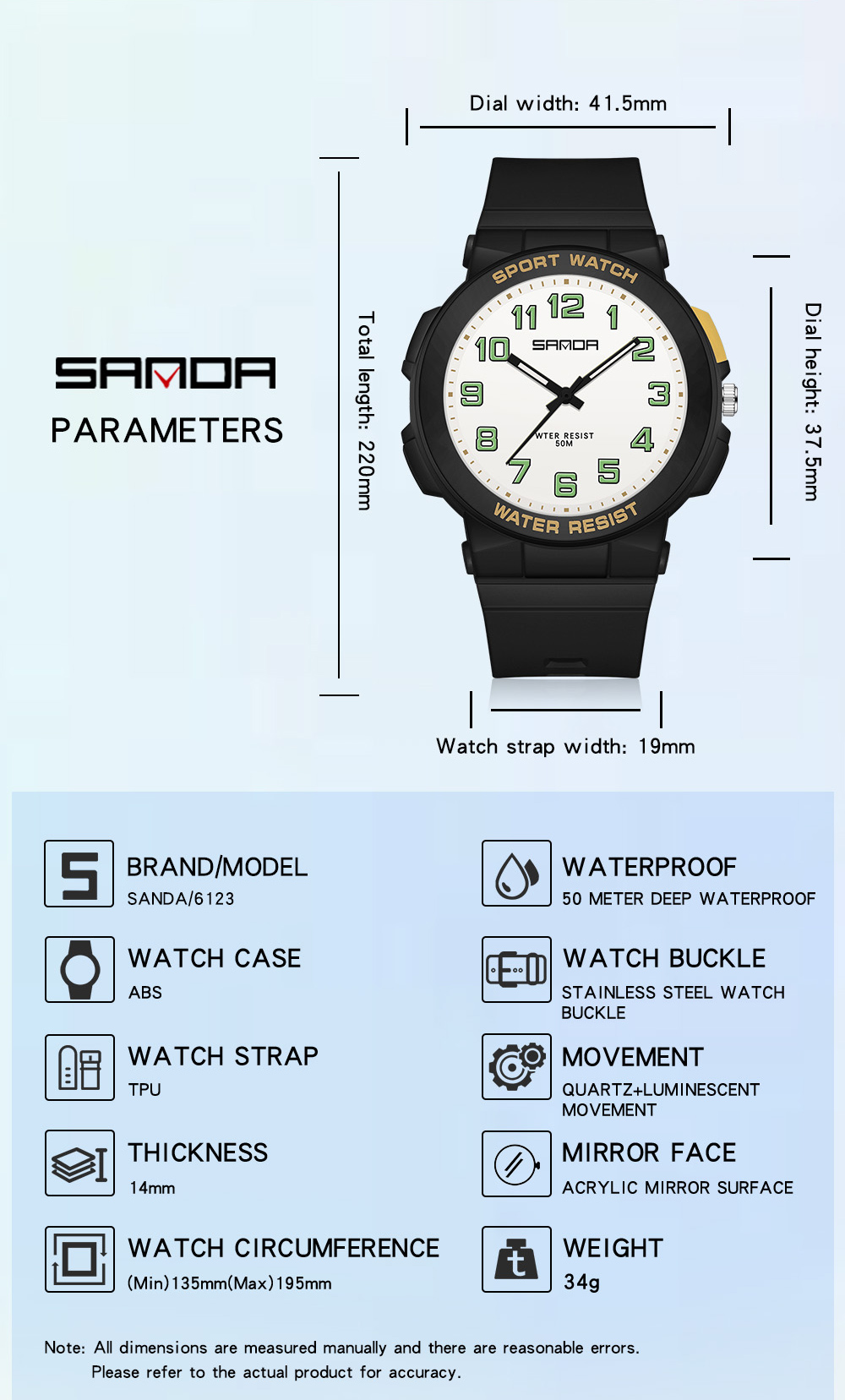 Sanda 6123 Trendy Design Soft  - Rubber Strap Diver recension och pris