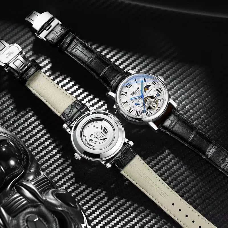 Business Fashion Men Automatic - Leather Watch Band Men recension och pris