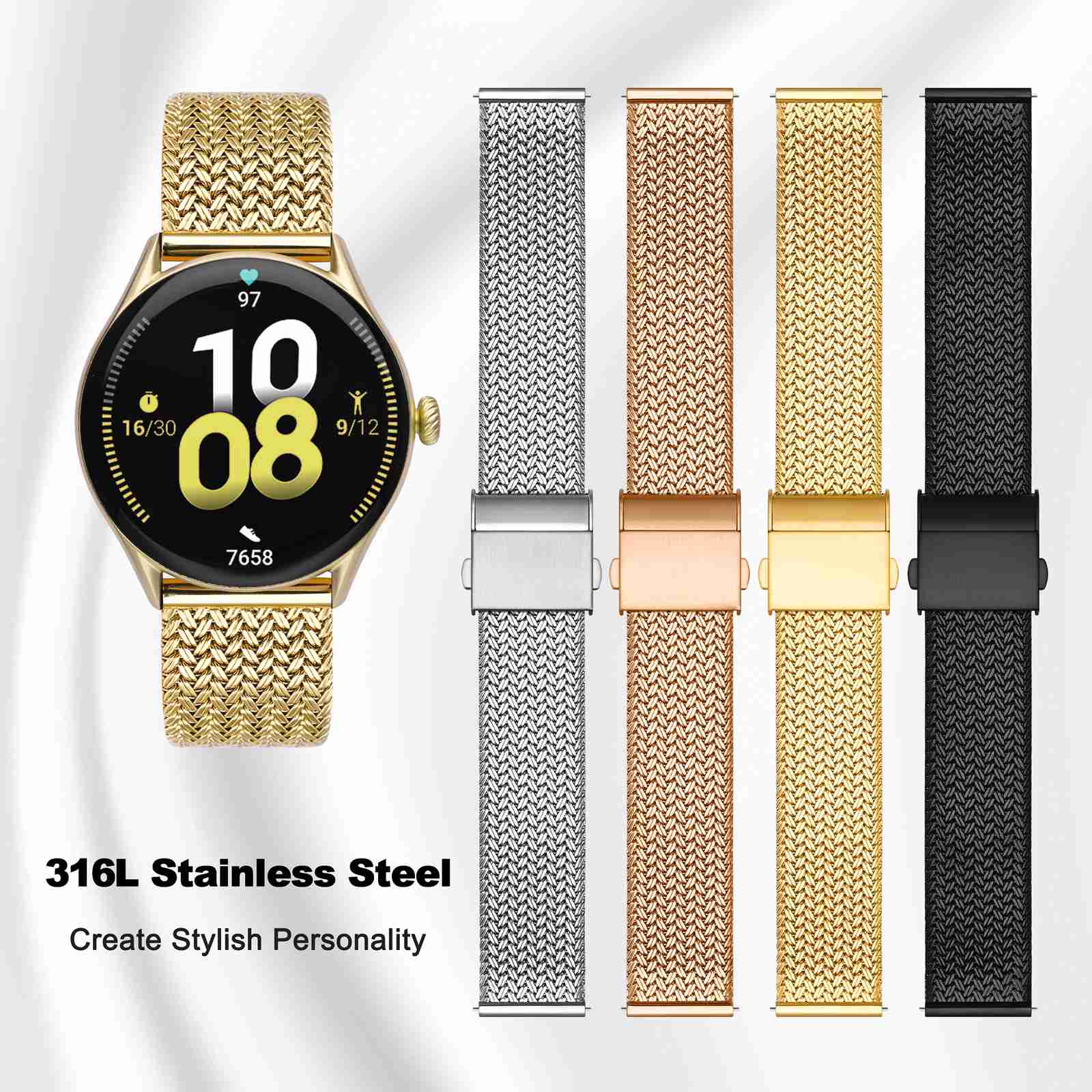 WOCCI Metal Watch Bands 316L S - Mesh Strap Metal recension och pris