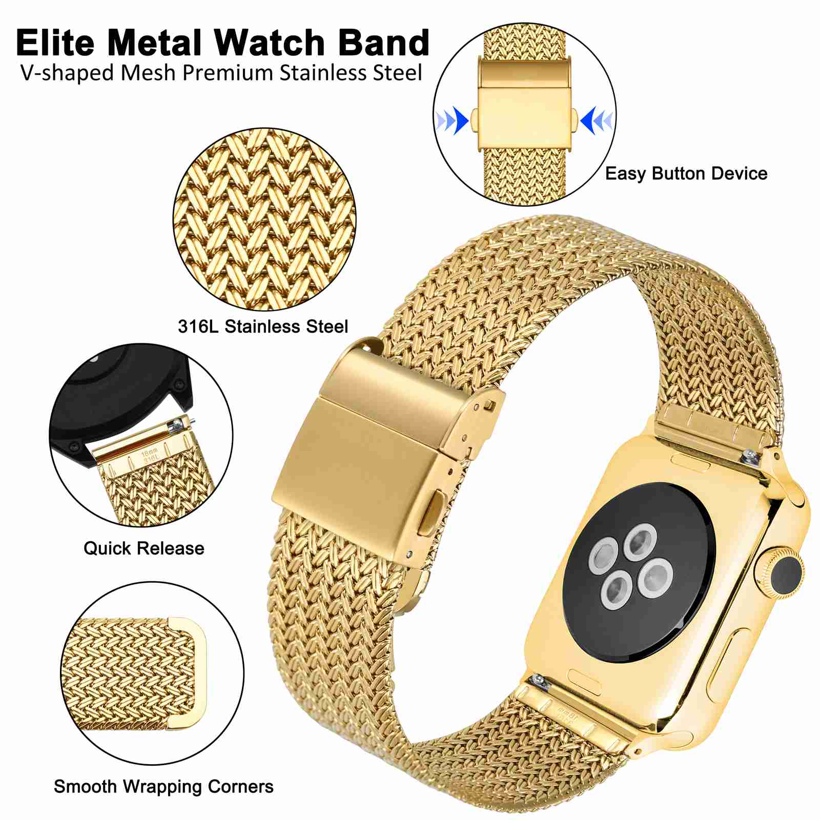WOCCI Metal Watch Bands 316L S - Mesh Strap Metal recension och pris