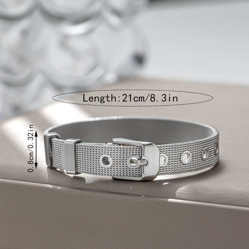 1pc 8mm Titanium Steel Mesh Br - Mesh Strap Metal recension och pris